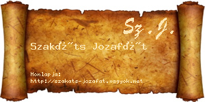 Szakáts Jozafát névjegykártya